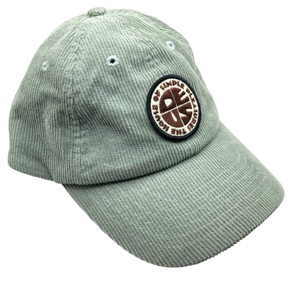 Deus Ex Machina Green Corduroy Logo Pushstart Dad Cap Adult OS Motorcycle Grunge